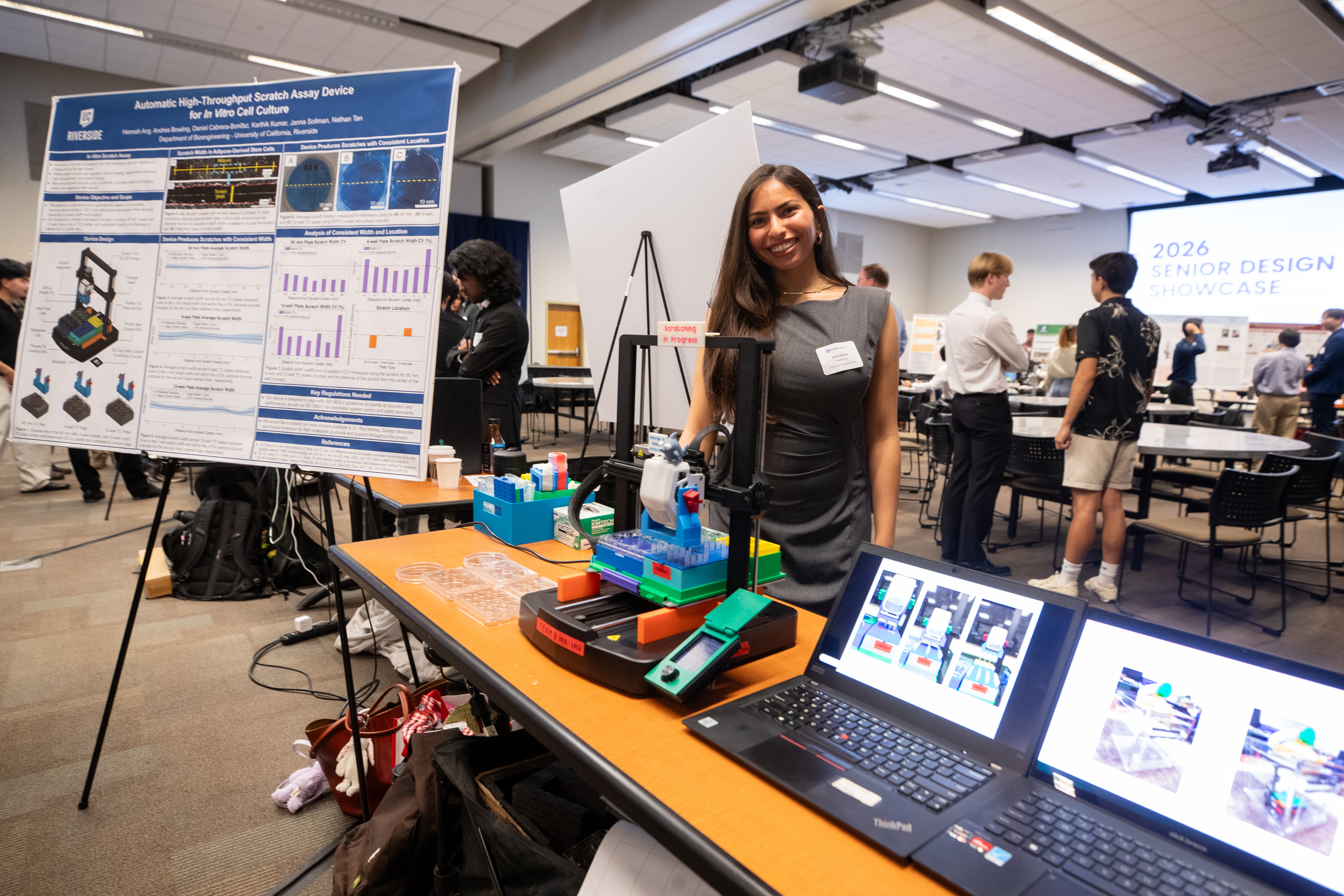 BCOE students presenting a senior design project