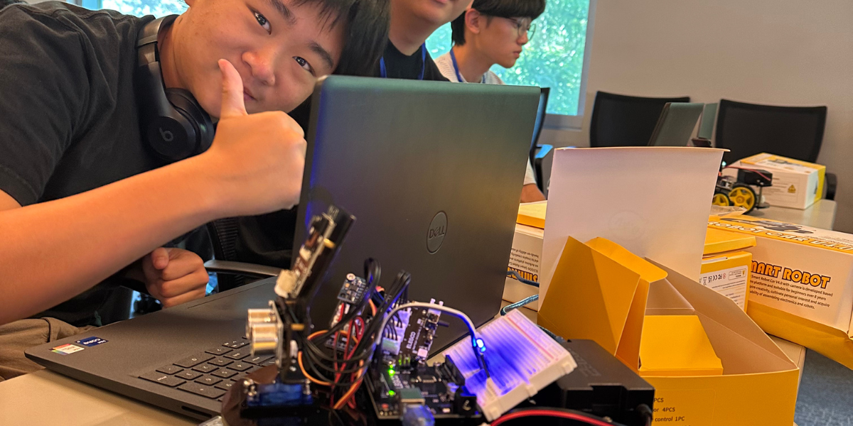 Students taking part in a hands-on engineering summer camp at UC Riverside