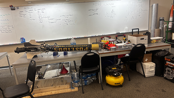 Photo of a UCR Highlander Space Program rocket engine.