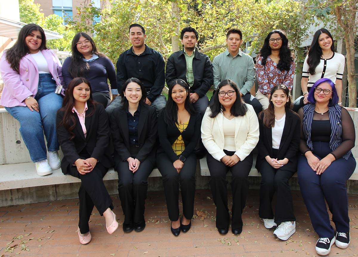 BCOE student mentors and professional staff posing outdoors