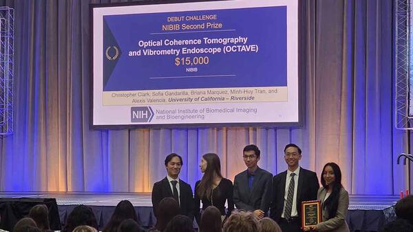 Photo of OCTAVE project team of bioengineering students