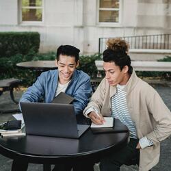 two students online learning