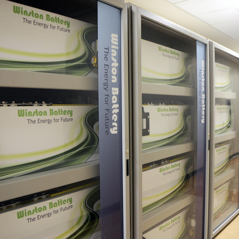 Battery testing equipment at Winston Chung Global Energy Center