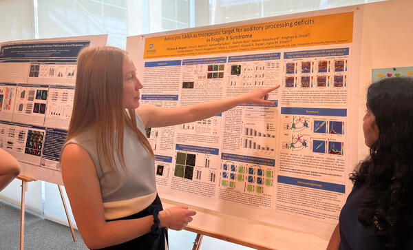 Poster session with two female students presenting