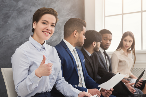 Thumbs up from woman