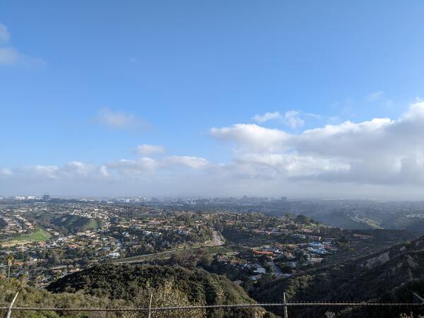 View of atmosphere above La Jolla area near San Diego, site of the Eastern Pacific Cloud Aerosol Precipitation Experiment (EPCAPE). (Photo courtesy of Markus Petters)