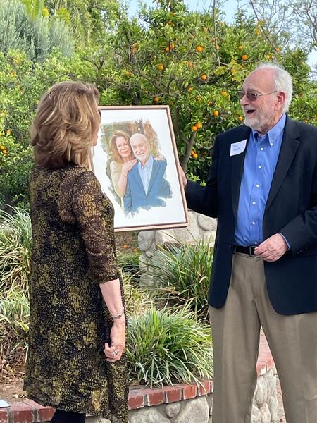 Professor Payne with gift