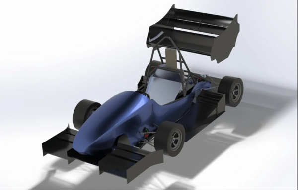 CAD model of Highlander Racing vehicle