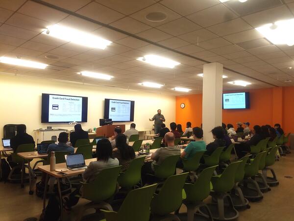 classroom with students on computers