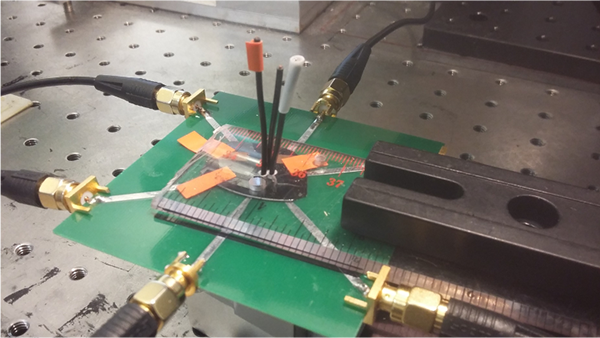 Image of Khitun-Balinskyy Magnonic Combinatorial Memory Storage prototype