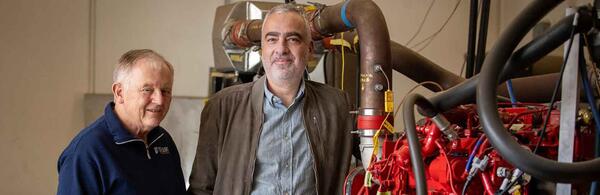 Wayne Miller andGeorgios Karavalakis at UCR's College of Engineerin Center for Environmental Research and Technology