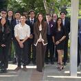 Tau Beta Pi Members men and women members of Tau Beta Pi posing outdoors most wearing business attire