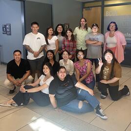 BCOE Student Success Team peer mentors and professional staff posing outside of the BCOE transfer center